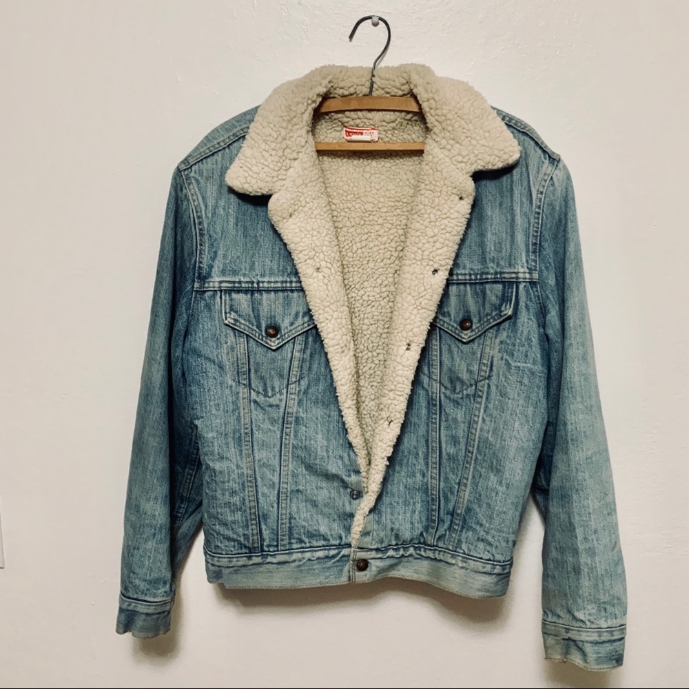 Vintage Levi's Denim Sherpa Trucker Jacket 42